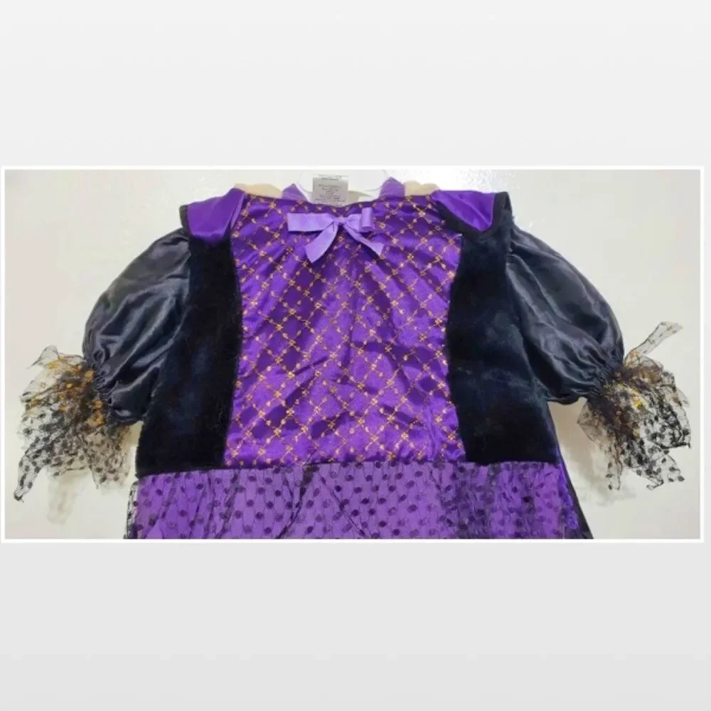 Vintage Kid Baby Toddler Size 24 Months Black & Purple Witch Costume